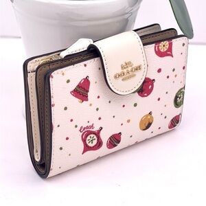 Coach Medium Corner Zip Wallet In Signature Canvas